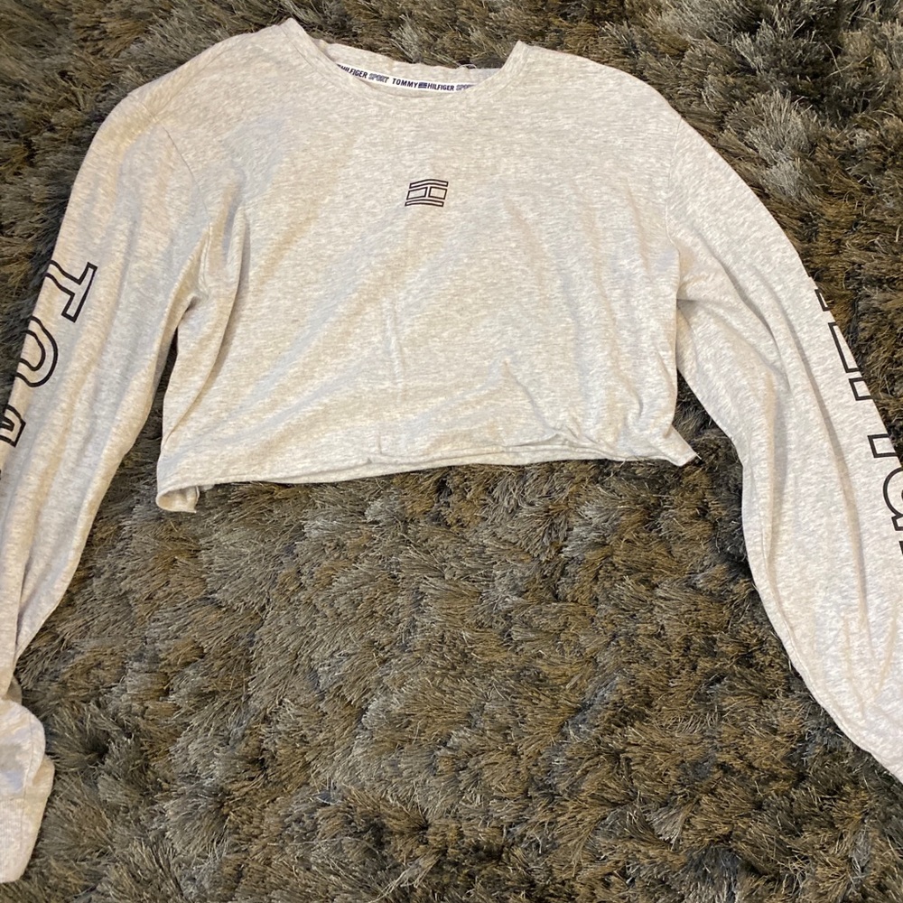 Grey Cropped Long Sleeve From Tommy Hilfiger